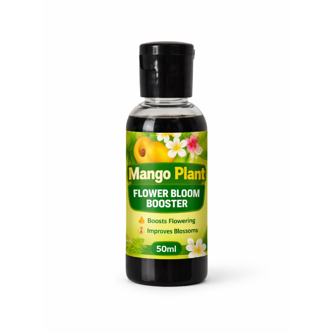 Mango Flower Bloom Booster Liquid Fertilizer | Organic Mango Flowers Growth Booster Enhancer Promotes More Buds, Bigger & Vibrant Flowers | Enhances Continuous Blooming & Plant Health Pack Of 1 (50ml X 1)