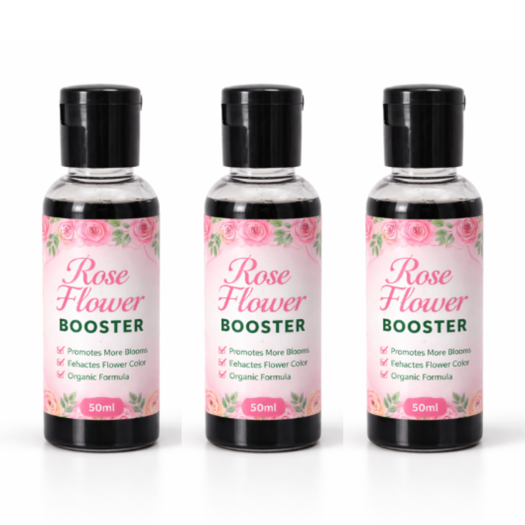 Rose Flower Bloom Booster Liquid Fertilizer | Organic Rose Flowers Growth Booster Enhancer Promotes More Buds, Bigger & Vibrant Flowers | Enhances Continuous Blooming & Plant Health Pack Of 3 (50ml X 3)