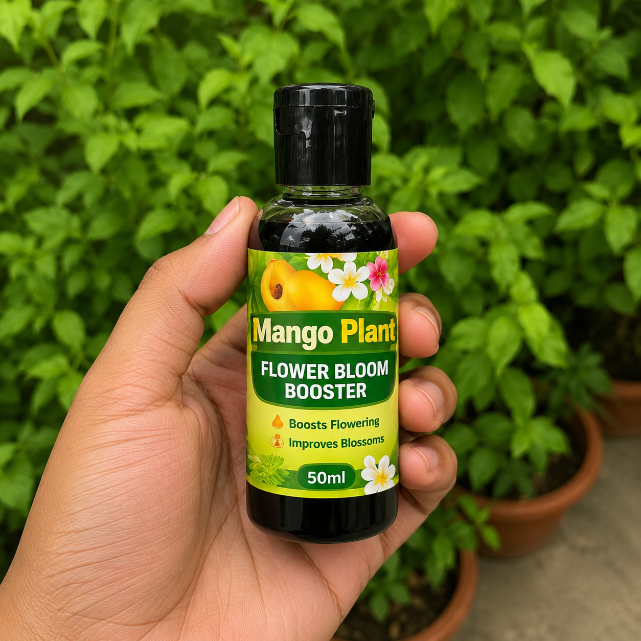 Mango Flower Bloom Booster Liquid Fertilizer | Organic Mango Flowers Growth Booster Enhancer Promotes More Buds, Bigger & Vibrant Flowers | Enhances Continuous Blooming & Plant Health Pack Of 1 (50ml X 1) - Image 4
