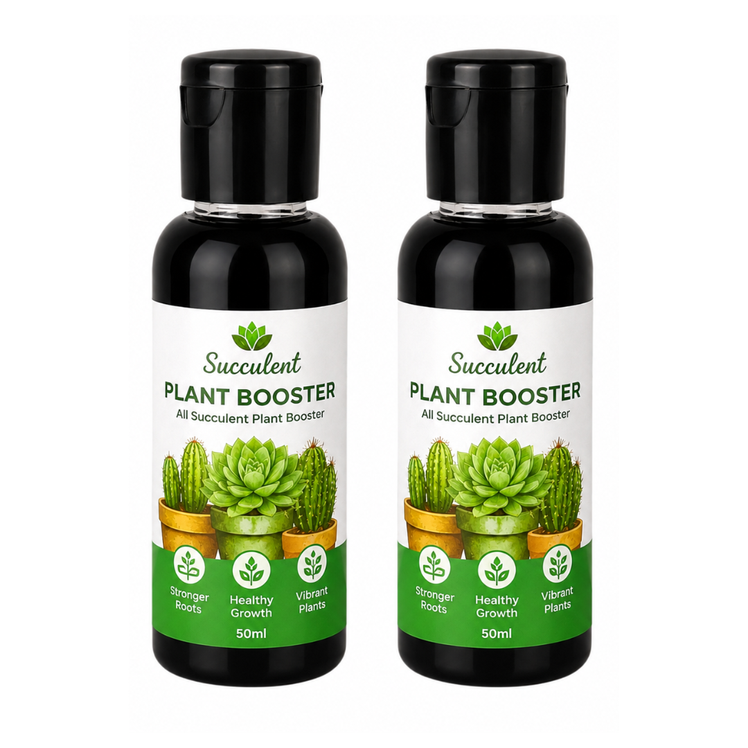 All Type Of Succulent Plant Booster for Speed Growth Pack (2 x 50 ml) | All Type Of Succulent Plant Growth Booster Liquid & Organic All Type Of Succulent Plant Booster Liquid Fertilizer | Liquid Fertilizer for All Type Of Succulent Plants Home Garden (Pack Of 2)